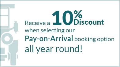 10% Discount when selecting our Pay-on-Arrival